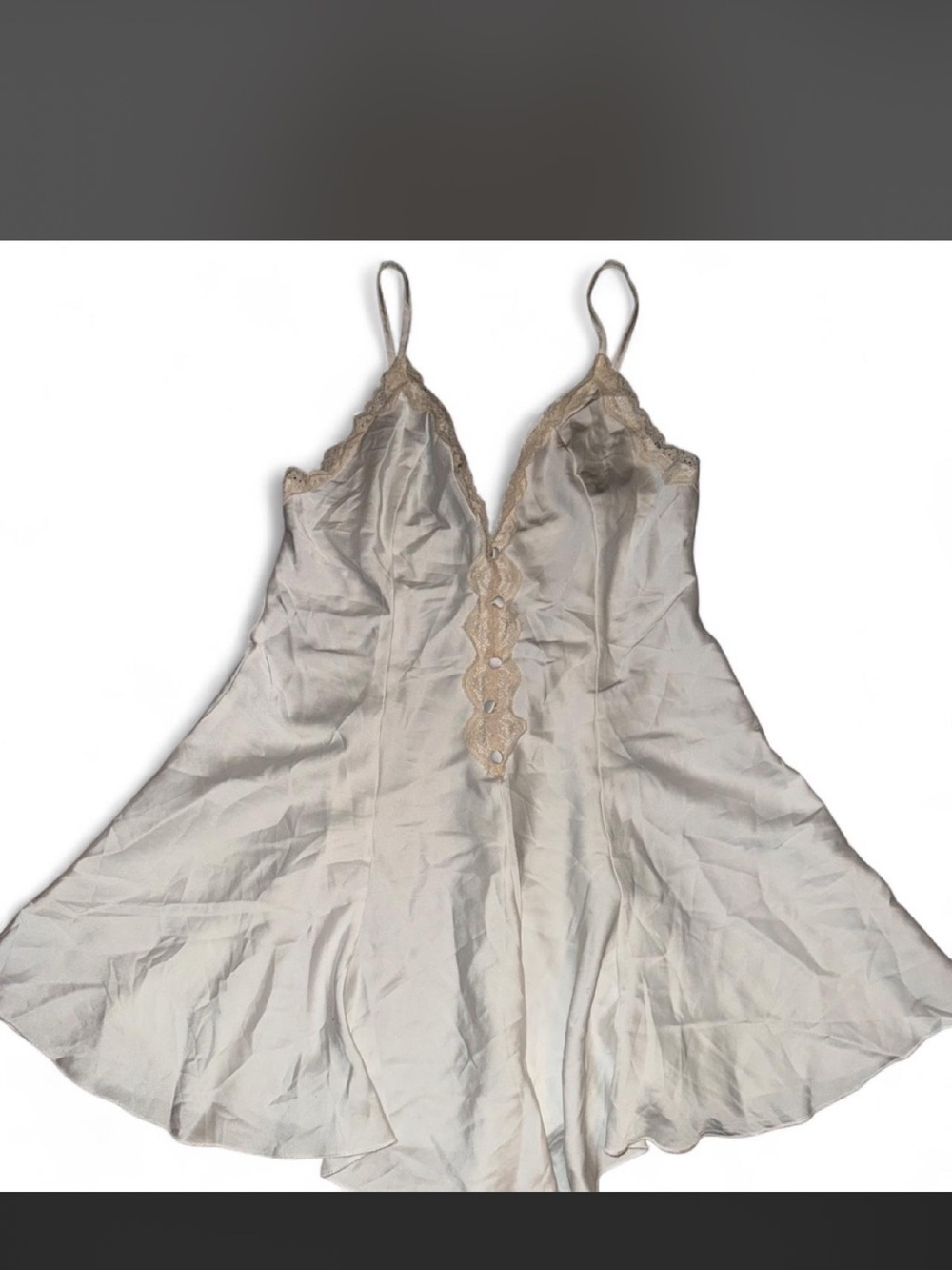 Satin Lace Babydoll Slip Nightgown Size Medium